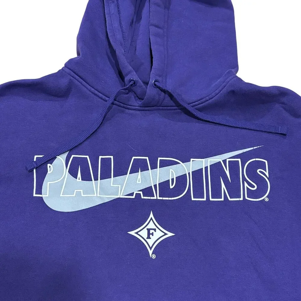 Furman Paladins‎ Nike Purple Gray Hooded Sweatshirt Hoodie Men’s Size XL NCAA